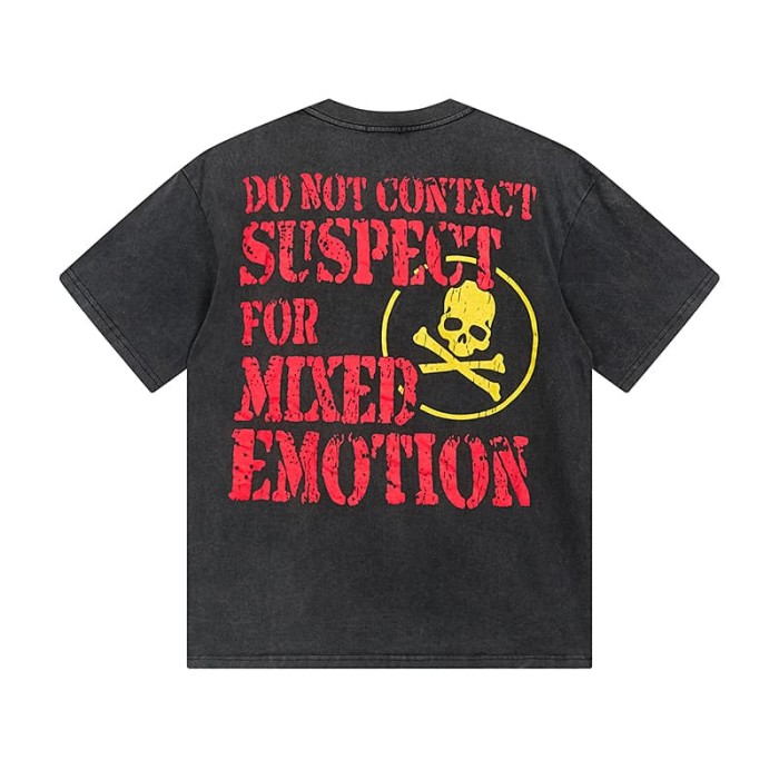 Long-eared Glasses Alien Print Washed Tee 29105638