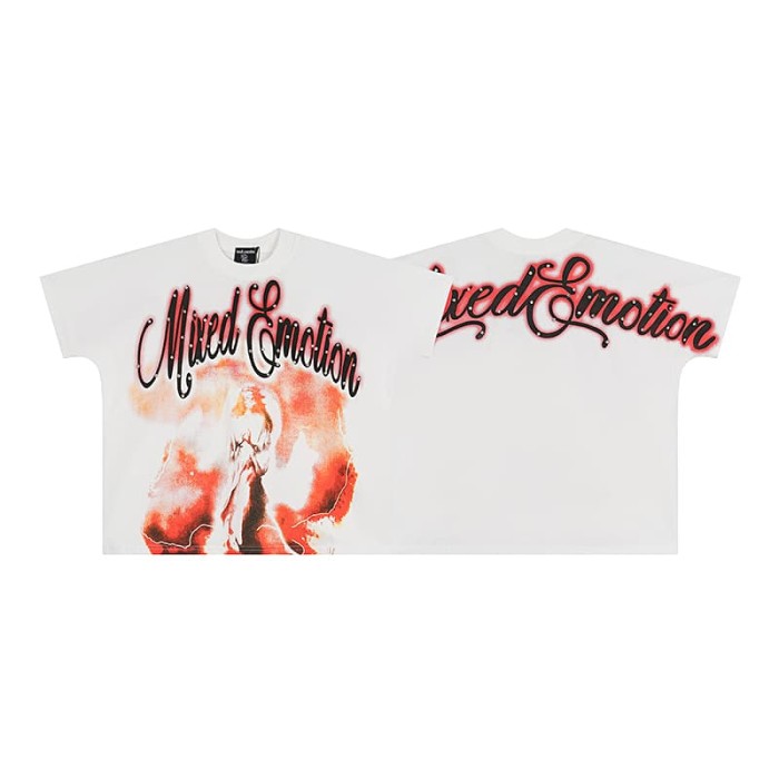 Flame Smudge Angel Rhinestone Print Tee 29105631