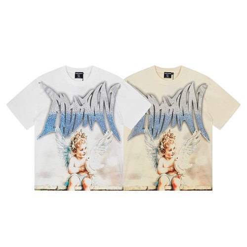 Dove Angel Gradient Rhinestone Print Washed Tee 2 colors 29105639