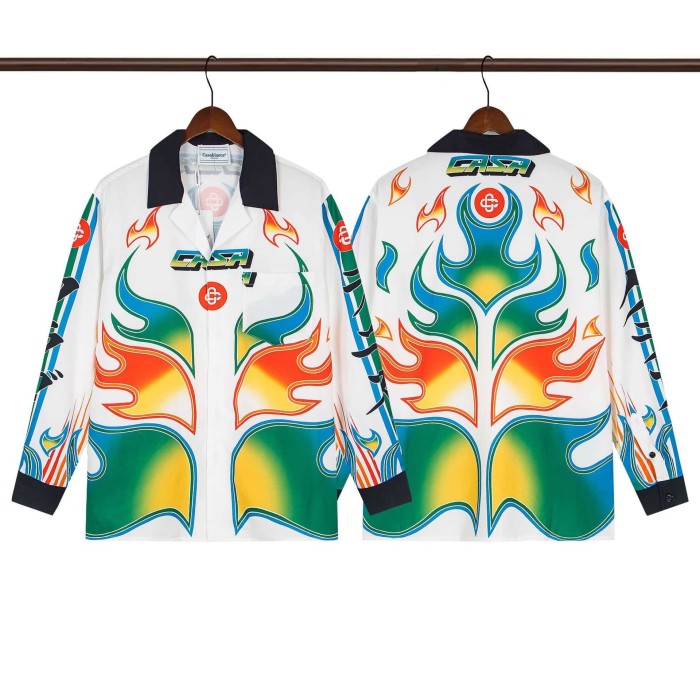 Oil Painting Texture Resort Style Printed Long Sleeve Shirt 41 colors 29105584