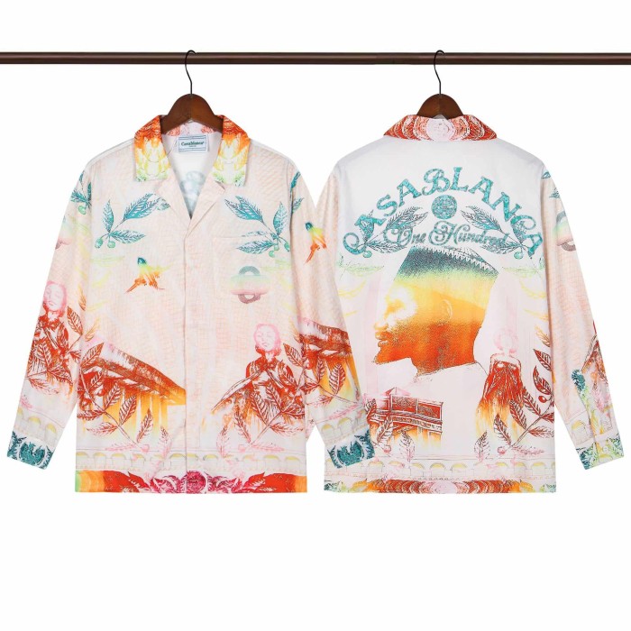 Oil Painting Texture Resort Style Printed Long Sleeve Shirt 41 colors 29105584