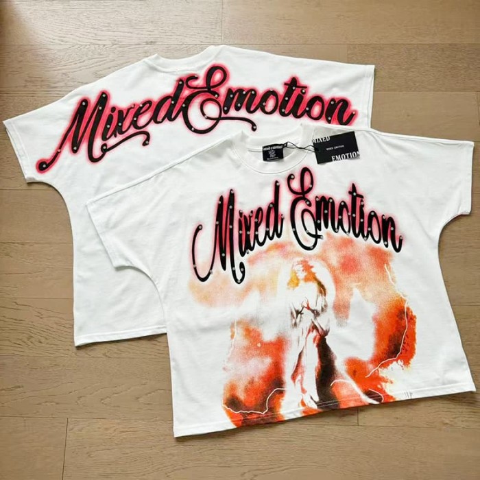 Flame Smudge Angel Rhinestone Print Tee 29105631