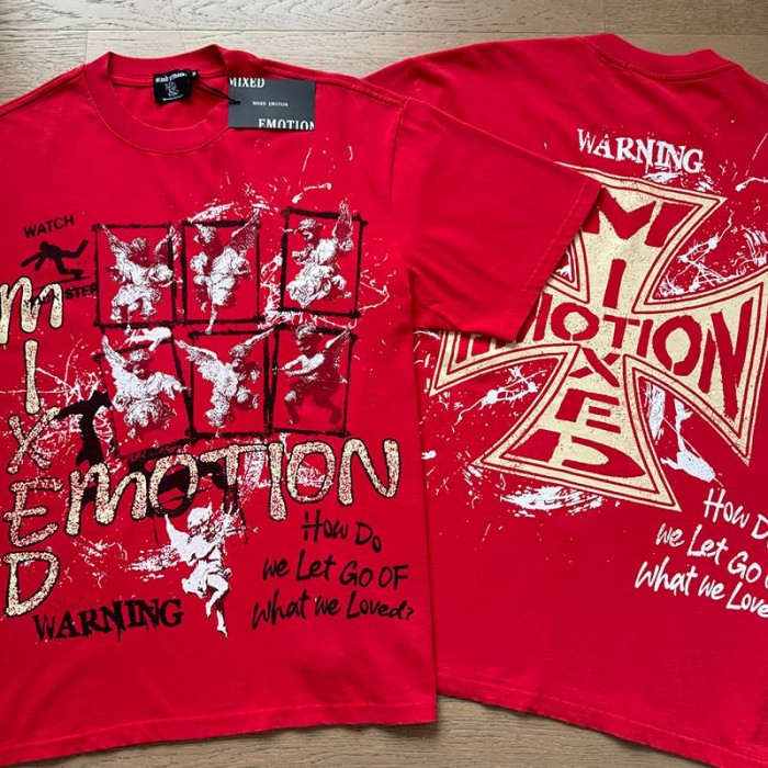 Red Warning Cupid Print Washed Tee 29105637