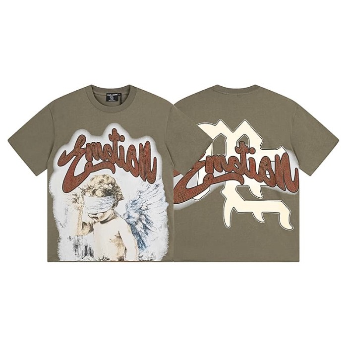 Wreath Blindfolded Cupid Rhinestone Print Washed Tee 29105643