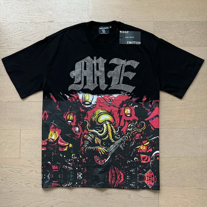 Dark Rock Octopus Man Rhinestone Print Tee 2 colors 29105625