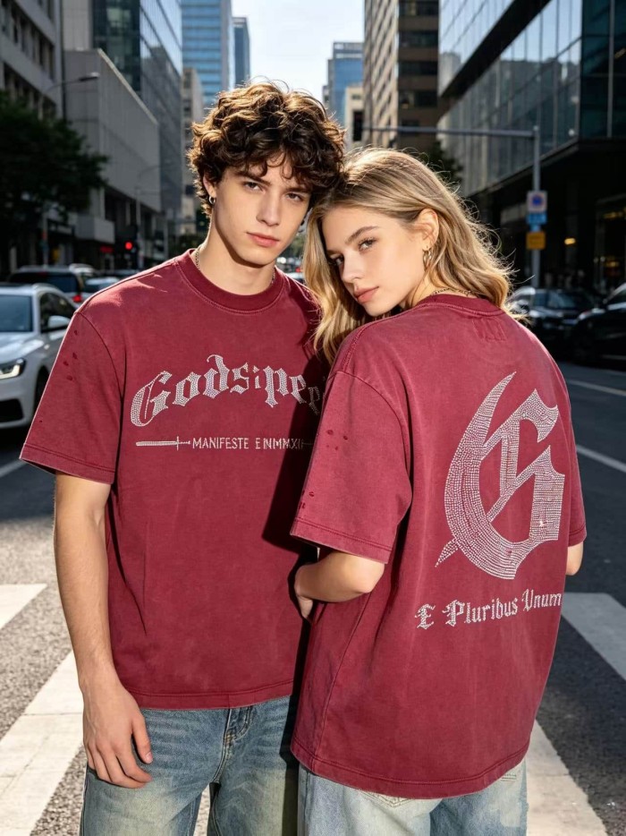 Full Rhinestone G Logo Washed Tee 2 colors 29106665