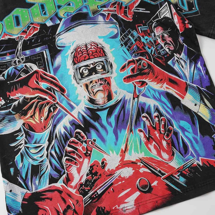 Horror Craniotomy Rhinestone Print Washed Tee 29106669