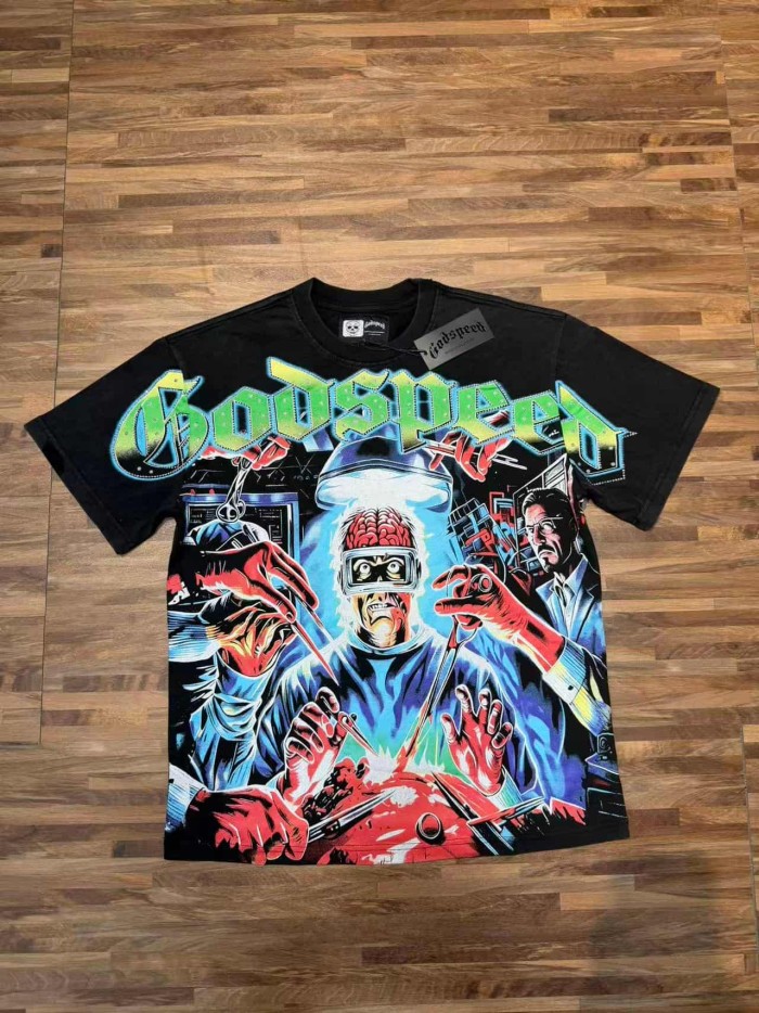 Horror Craniotomy Rhinestone Print Washed Tee 29106669