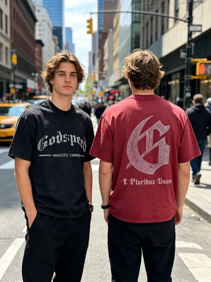 Full Rhinestone G Logo Washed Tee 2 colors 29106665