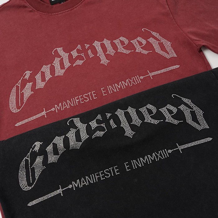Full Rhinestone G Logo Washed Tee 2 colors 29106665