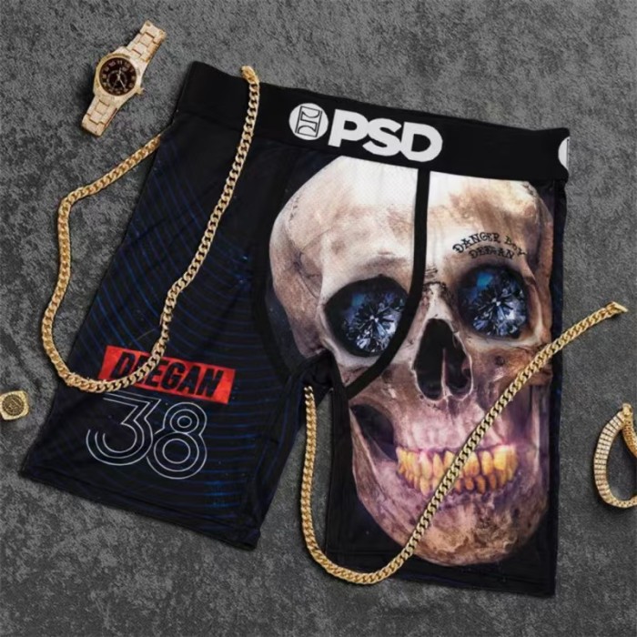 Men's Assorted Street Art & Horror Print Long Boxer Shorts Underwear 16 colors 29108040