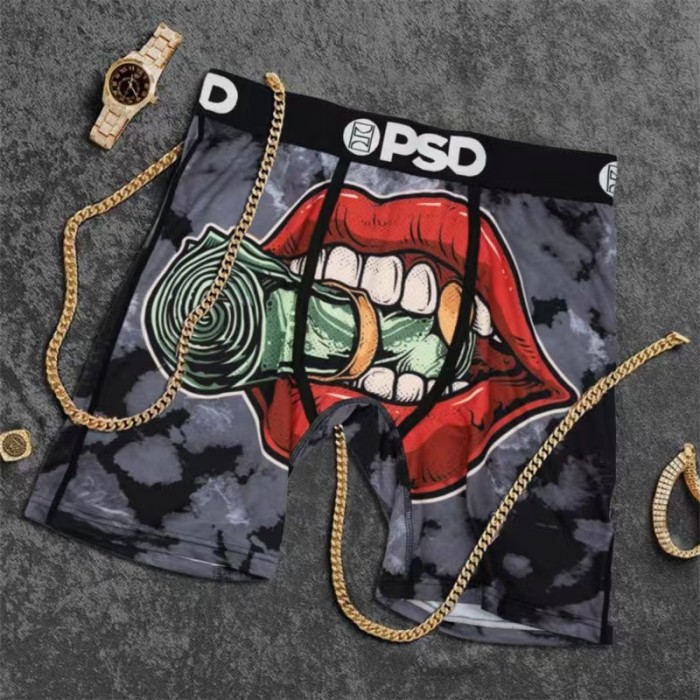 Men's Assorted Street Art & Horror Print Long Boxer Shorts Underwear 16 colors 29108040