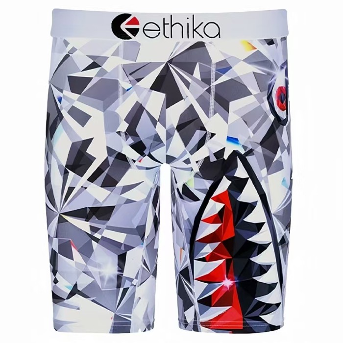Multi Color Printed Men's Ice Silk Quick Dry Extended Length Athletic Boxer Briefs 16 colors 29111060