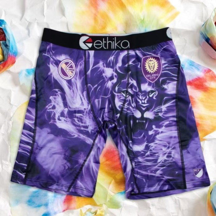 Shark Mouth & Letter Culture Print Stretch Underwear Men's Long Boxer Briefs 16 colors 29111060