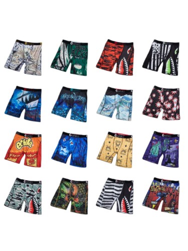 Shark Mouth Tiger Camo & Basketball Team Underwear Men's Long Boxer Briefs 16 colors 29110875