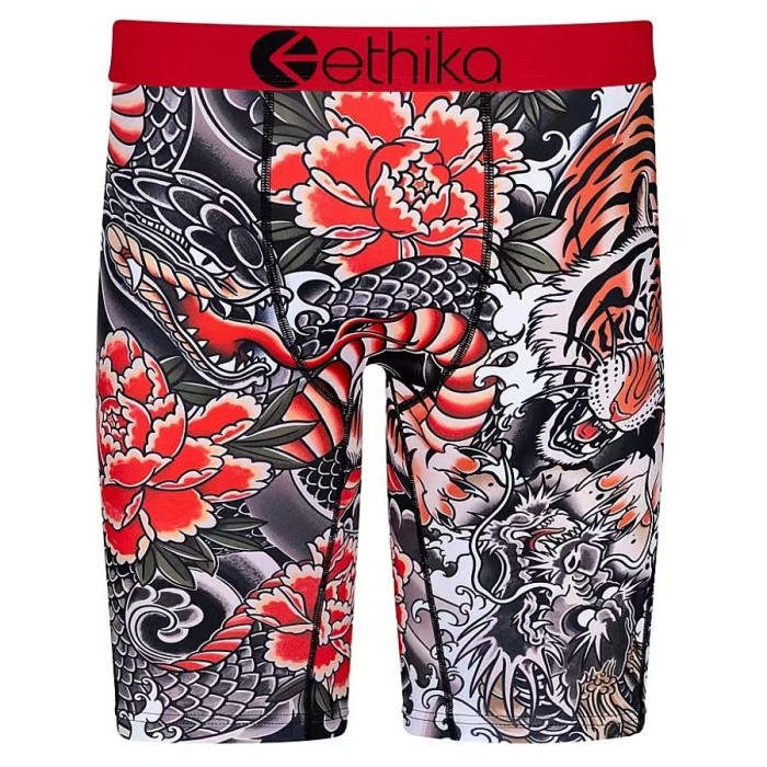 Multi Color Printed Men's Ice Silk Quick Dry Extended Length Athletic Boxer Briefs 16 colors 29111060