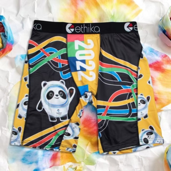 Cute Panda & Graffiti Cartoon Full Print Stretch Underwear Men's Long Boxer Briefs 10 colors 29111162