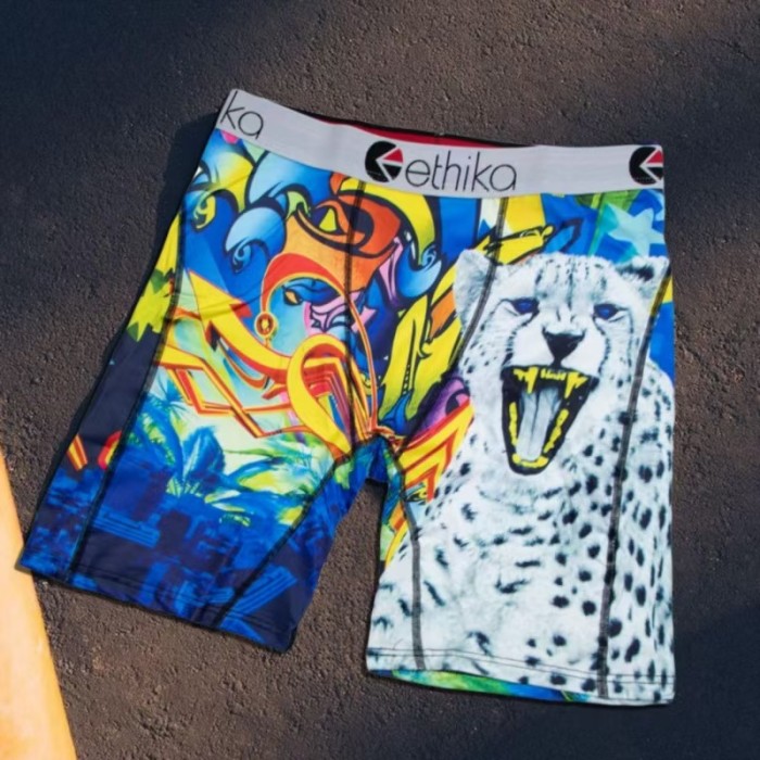 Monogram Snake Print & Cheetah Animal Full Graphic Stretch Underwear Men's Long Boxer Briefs 11 colors 29110979