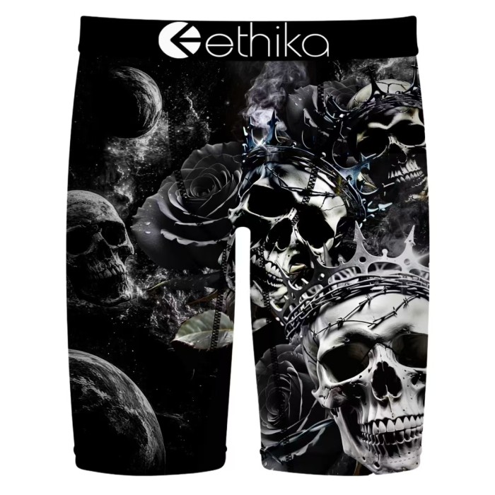 Smoky Skull & Orange Tiger Stripe Print Print Men's Quick Dry Extended Length Athletic Boxer Briefs 16 colors 29111970