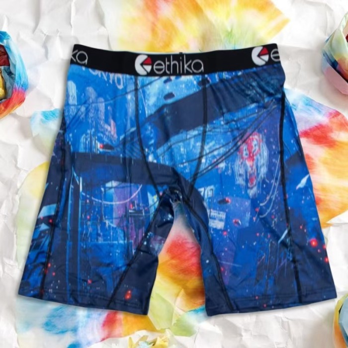 Cute Panda & Graffiti Cartoon Full Print Stretch Underwear Men's Long Boxer Briefs 10 colors 29111162