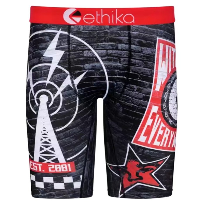 Smoky Skull & Orange Tiger Stripe Print Print Men's Quick Dry Extended Length Athletic Boxer Briefs 16 colors 29111970