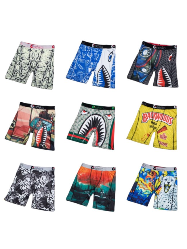 Monogram Snake Print & Cheetah Animal Full Graphic Stretch Underwear Men's Long Boxer Briefs 11 colors 29110979