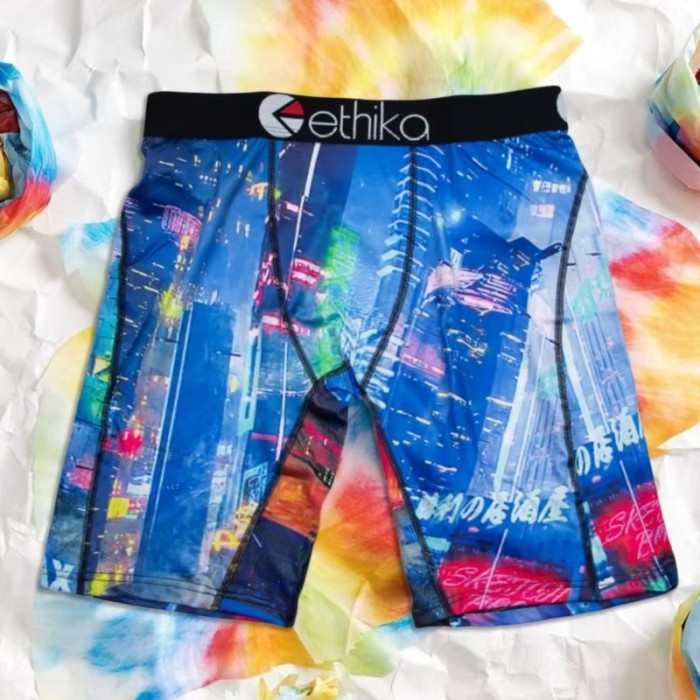 Cute Panda & Graffiti Cartoon Full Print Stretch Underwear Men's Long Boxer Briefs 10 colors 29111162