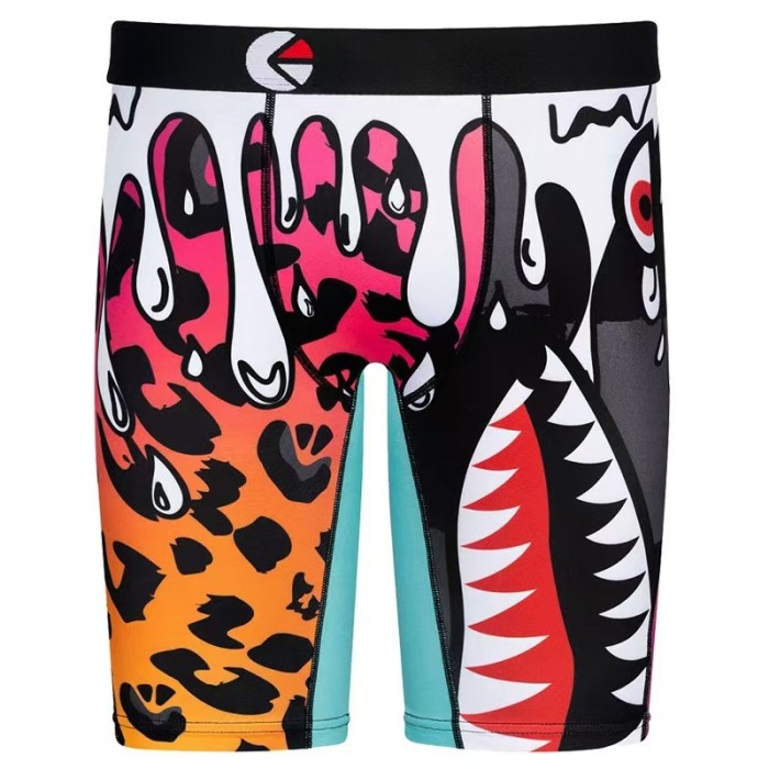 Multi Color Printed Men's Ice Silk Quick Dry Extended Length Athletic Boxer Briefs 16 colors 29111060