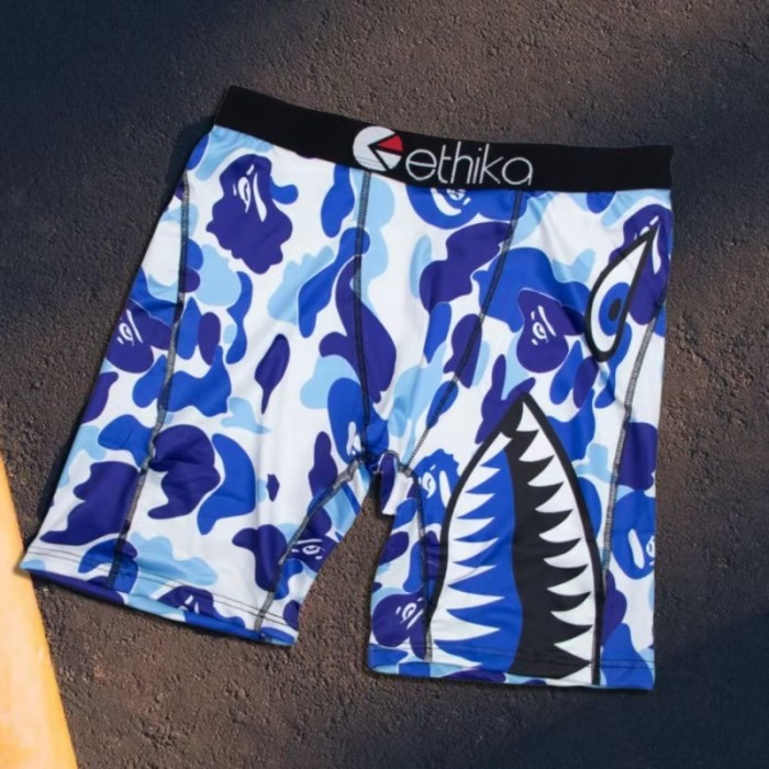 NBA Team & Anime Shark Mouth Graphic Stretch Underwear Men's Long Boxer Briefs 16 colors 29110851