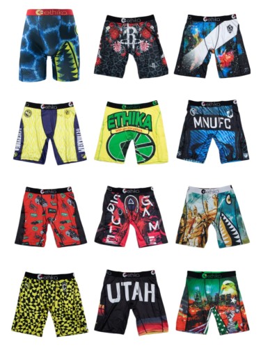 Rose Leopard & Classic Shark Mouth Print Stretch Underwear Men's Long Boxer Briefs 12 colors 29111155