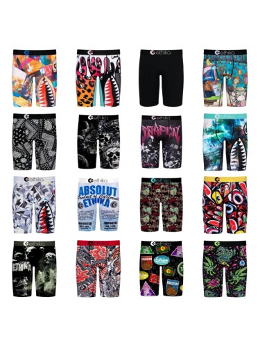 Multi Color Printed Men's Ice Silk Quick Dry Extended Length Athletic Boxer Briefs 16 colors 29111060