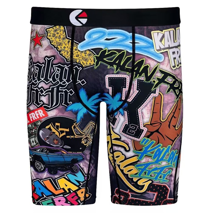 Smoky Skull & Orange Tiger Stripe Print Print Men's Quick Dry Extended Length Athletic Boxer Briefs 16 colors 29111970