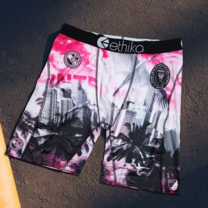 NBA Team & Anime Shark Mouth Graphic Stretch Underwear Men's Long Boxer Briefs 16 colors 29110851