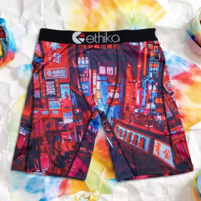 Cute Panda & Graffiti Cartoon Full Print Stretch Underwear Men's Long Boxer Briefs 10 colors 29111162