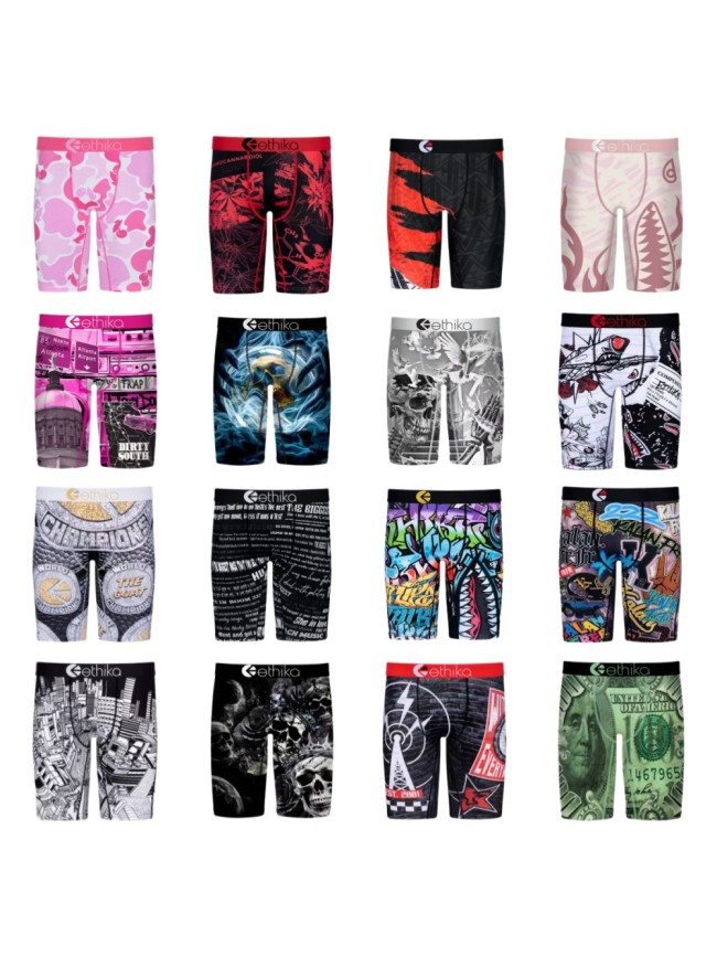 Smoky Skull & Orange Tiger Stripe Print Print Men's Quick Dry Extended Length Athletic Boxer Briefs 16 colors 29111970