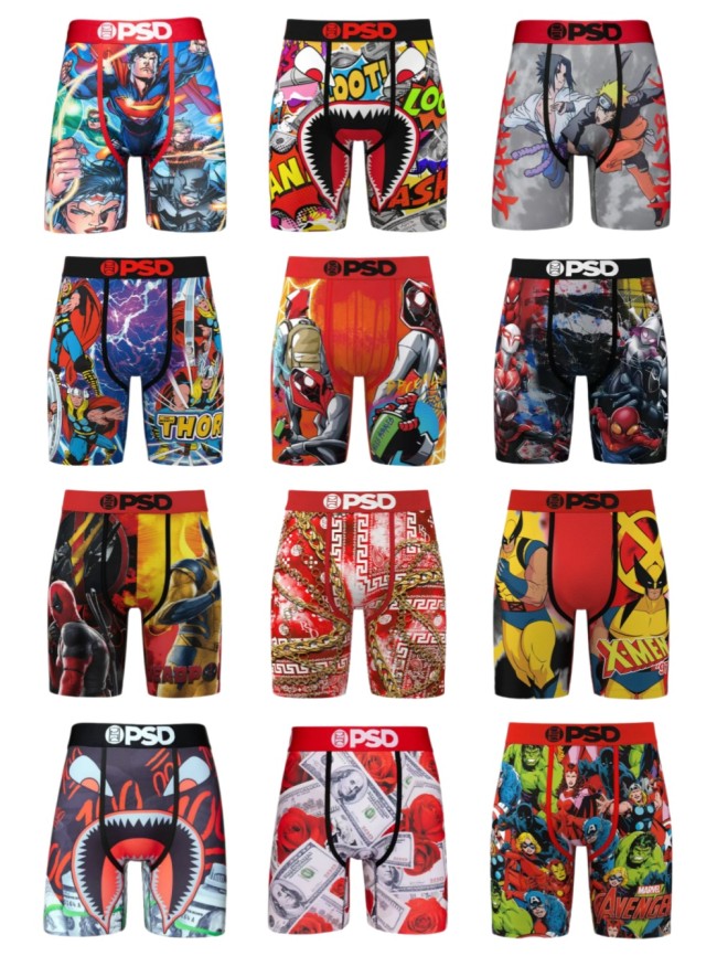 Marvel Avengers X-Men Deadpool DC Superman Print Quick Dry Athletic Boxer Briefs 12 colors 29111548