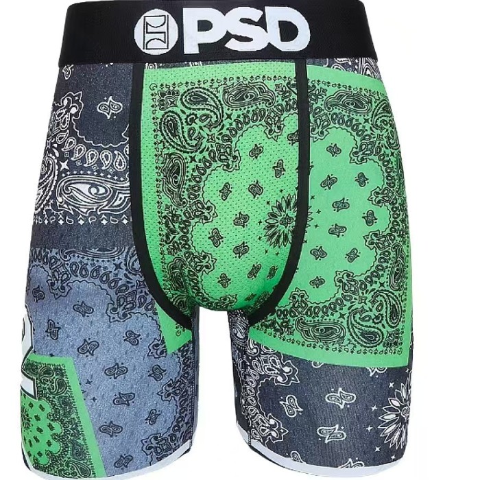 Franklin Dollar & Green Bandana Paisley Novelty Print Men's Athletic Boxer Shorts Underwear 16 colors 29111228