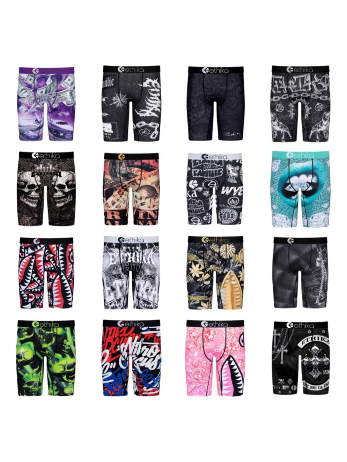Skull Skeleton Green Toxic Print Men's Quick Dry Extended Length Athletic Boxer Briefs 16 colors 29111939