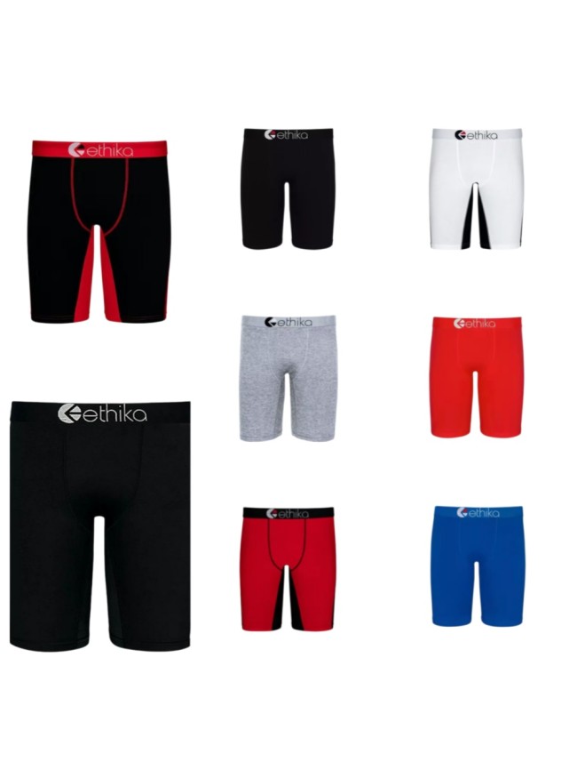 Solid Color Breathable Anti-Chafing Antibacterial Long Men's Boxer Briefs 10 colors 29114302