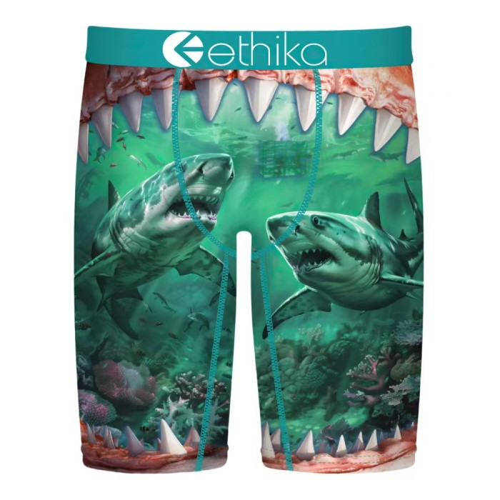 Shark Mouth Floral Skull Multi-Pattern Long Men's Quick Dry Extended Athletic Boxer Briefs 16 colors 29114318