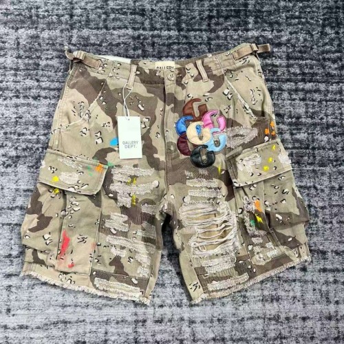 1:1 quality version Multi-Color Leather Patch Splatter Paint Camo Ripped Cargo Shorts 2 colors 29114935