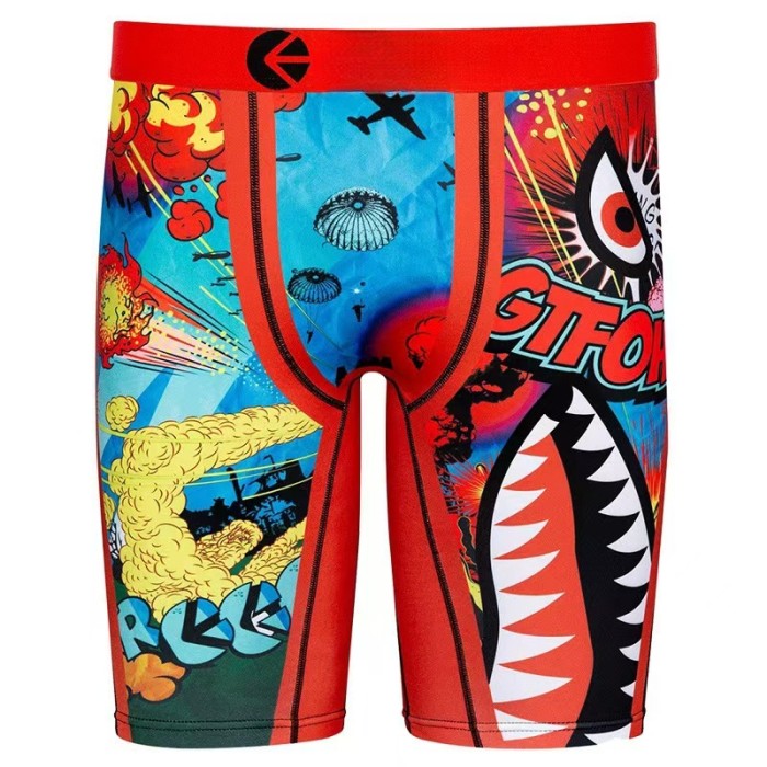 Shark Mouth Floral Skull Multi-Pattern Long Men's Quick Dry Extended Athletic Boxer Briefs 16 colors 29114318