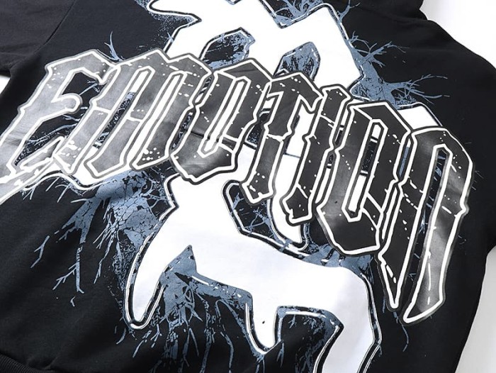 Broken Arm Plaster Angel Statue Print Washed Hoodie 29116522