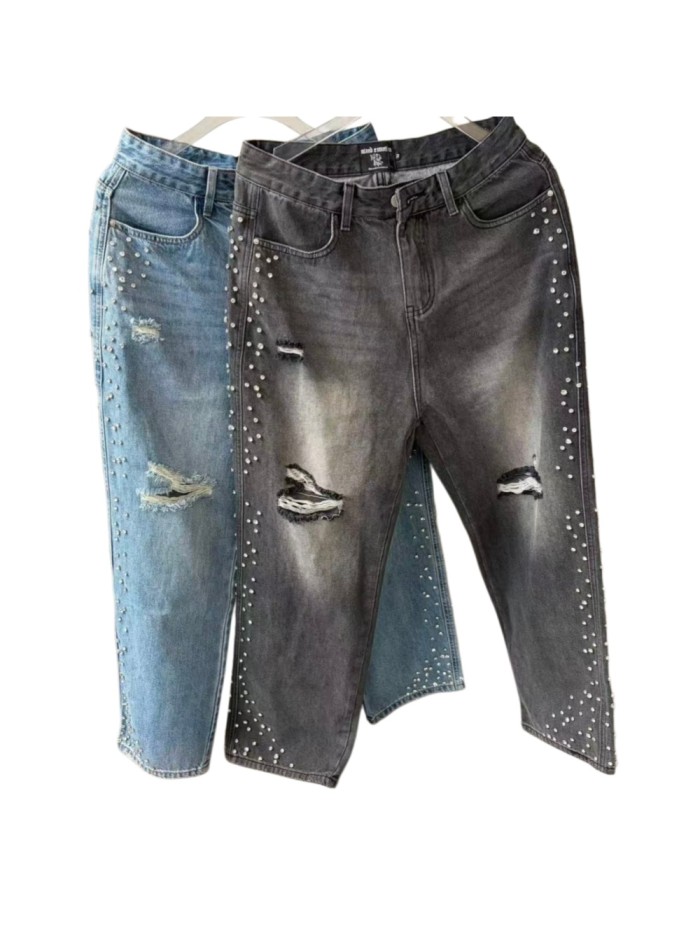 Pearl Diamond Distressed Jeans 2 colors 29116539