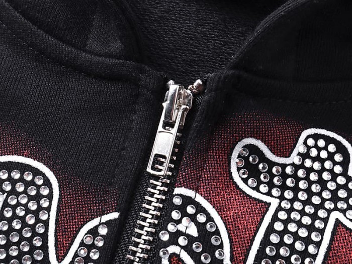 Archery Angel Oil Painting Rhinestone Zipper Print Washed Hoodie 29116529