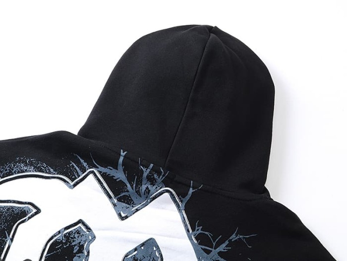 Broken Arm Plaster Angel Statue Print Washed Hoodie 29116522