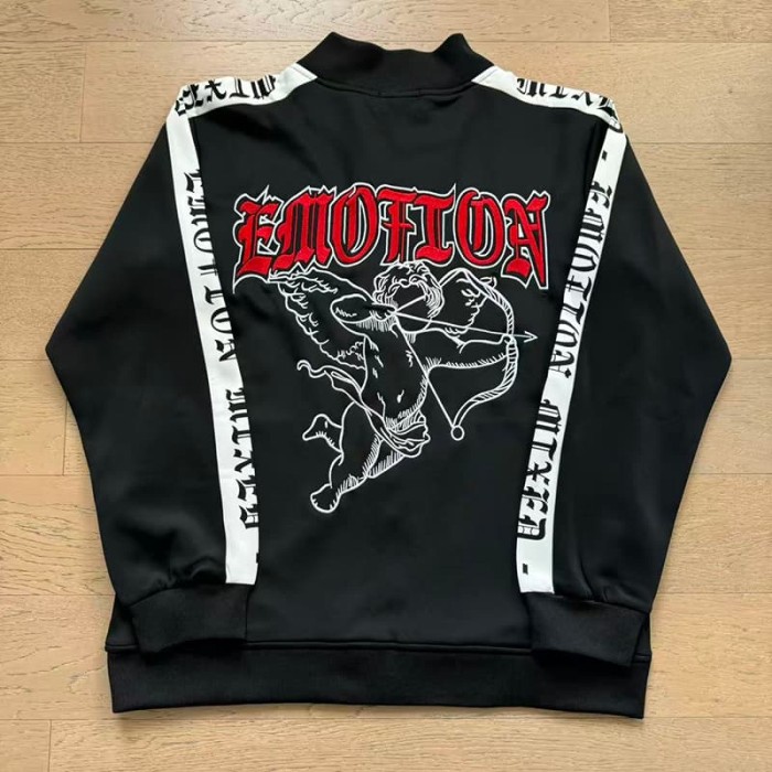 Red Label Cupid Embroidery And Side Webbing Stand Collar Hoodie 29116521