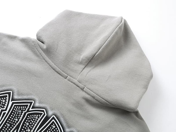 Vintage Skateboard Boy Rhinestone Zipper Print Washed Hoodie 29116527