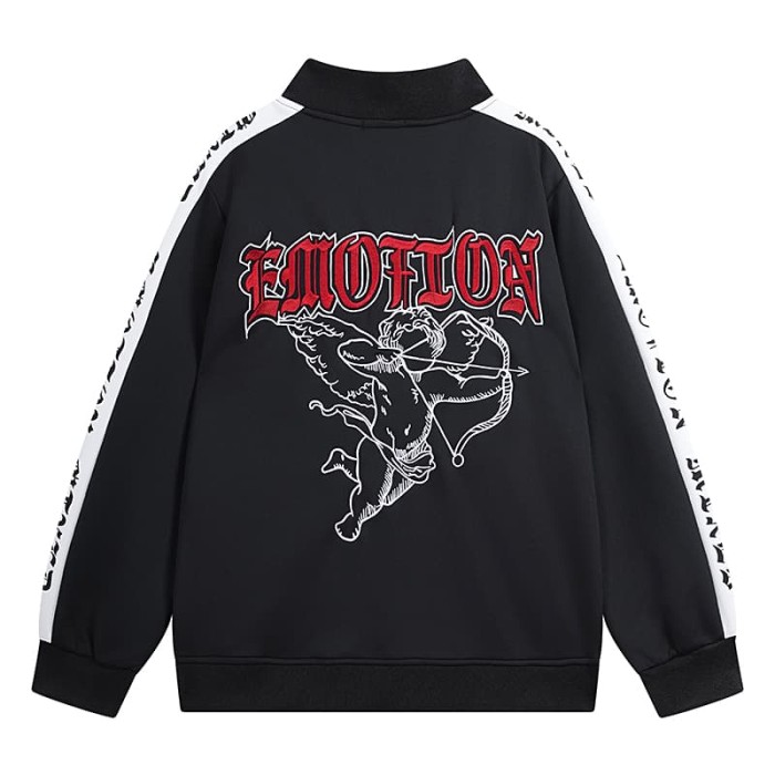 Red Label Cupid Embroidery And Side Webbing Stand Collar Hoodie 29116521