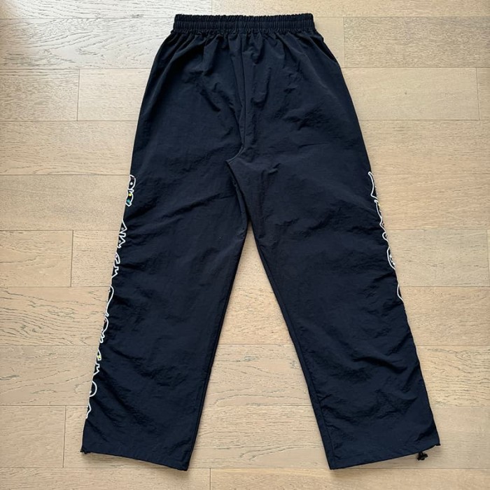 Side Gothic Letter Full Rhinestone Casual Pants 29116540